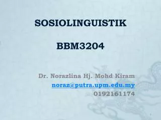 SOSIOLINGUISTIK BBM3204