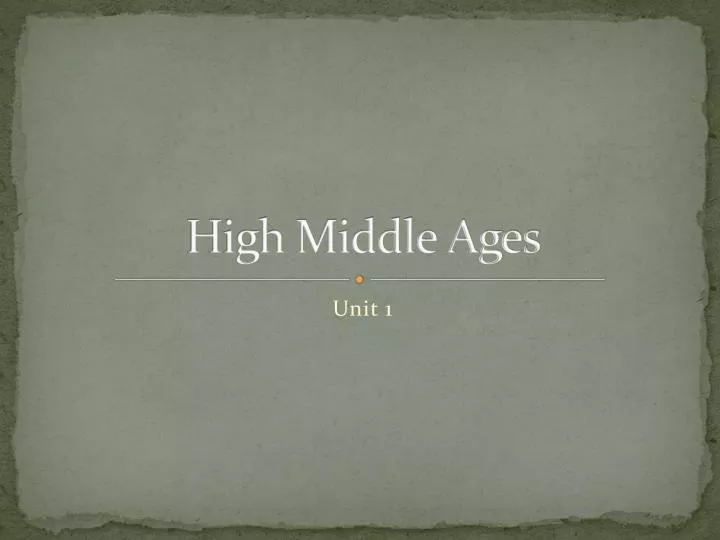 high middle ages