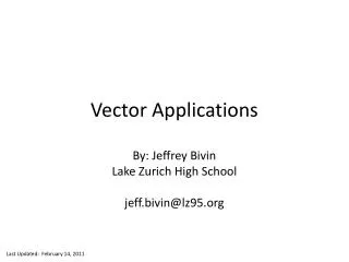 Vector Applications
