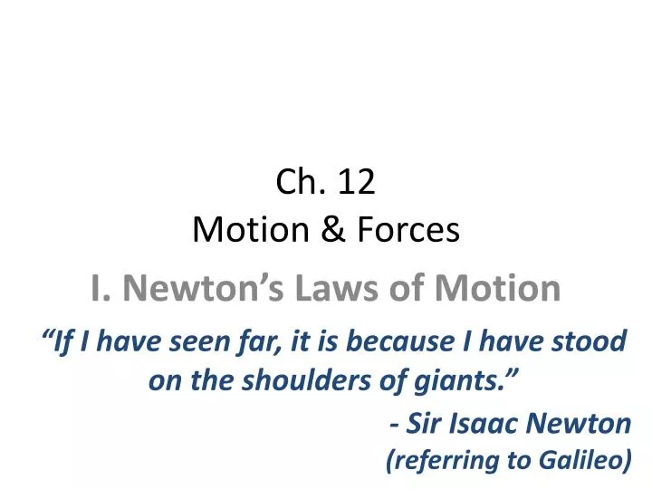 ch 12 motion forces