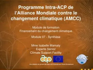 Programme Intra-ACP de l’Alliance Mondiale contre le changement climatique (AMCC)
