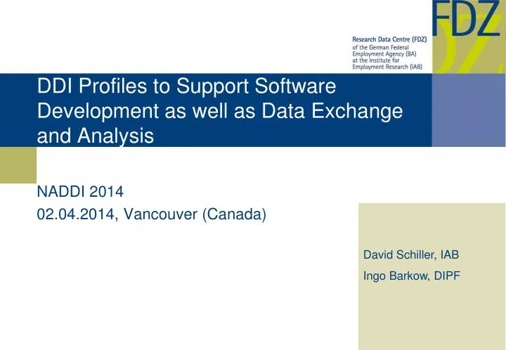 ddi profiles to support software development as well as data exchange and analysis