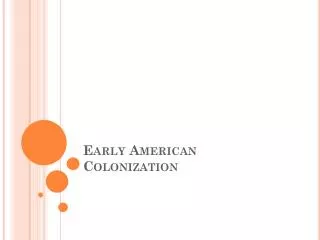 Early American Colonization