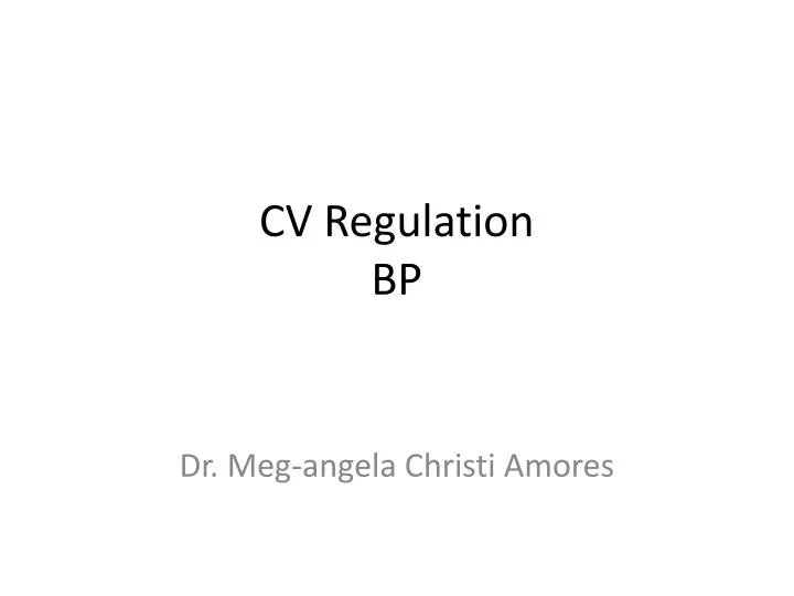 cv regulation bp