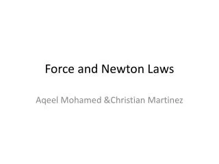 Force and Newton Laws