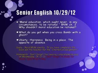 Senior English 10/29/12