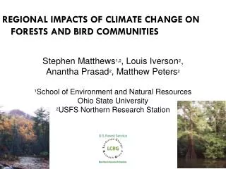 Regional Impacts of Climate Change on Forests and bird communities