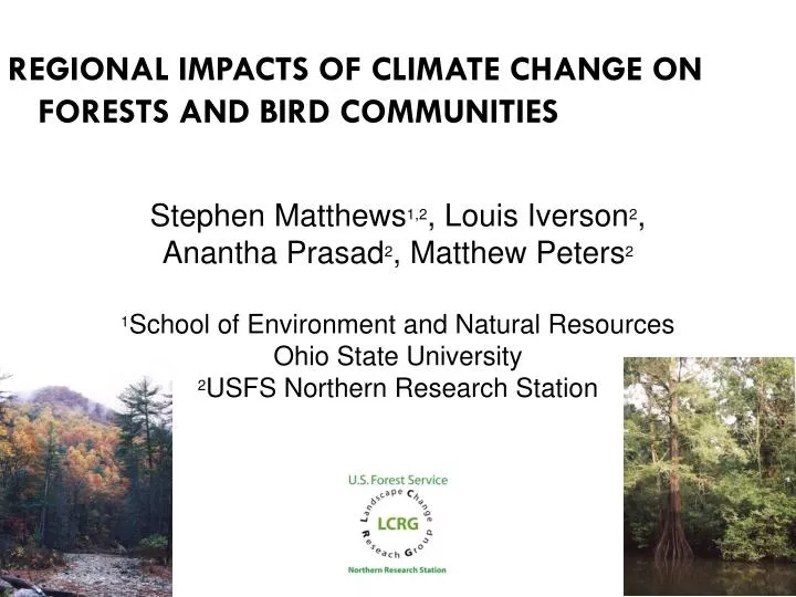 regional impacts of climate change on forests and bird communities