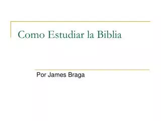 como estudiar la biblia