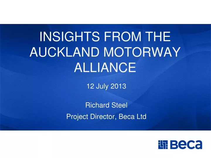 insights from the auckland motorway alliance