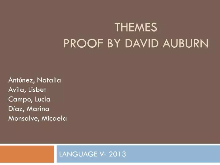 themes proof by david auburn