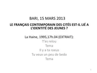bari 15 mars 2013