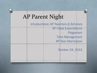 AP Parent Night