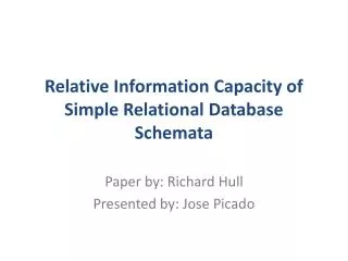 Relative Information Capacity of Simple Relational Database Schemata