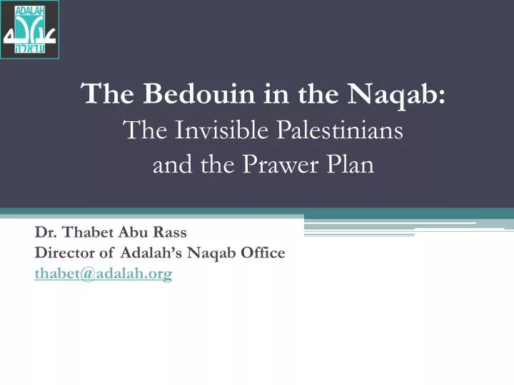 the bedouin in the naqab the invisible palestinians and the prawer plan