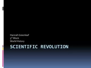 Scientific Revolution