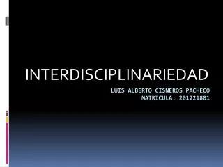 interdisciplinariedad