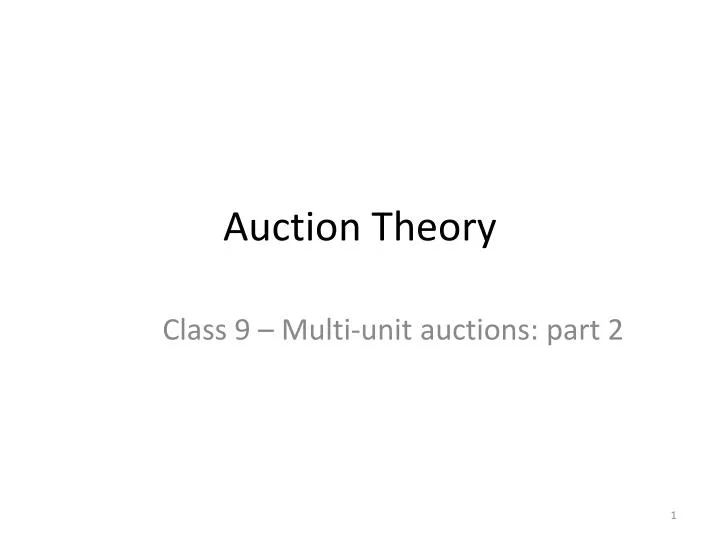 auction theory