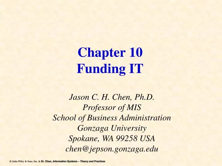 chapter 10 funding it