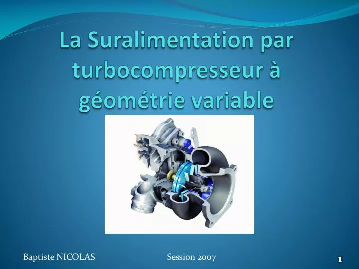 la suralimentation par turbocompresseur g om trie variable