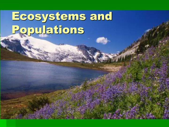 ecosystems and populations