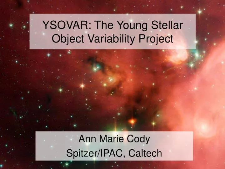 ysovar the young stellar object variability project