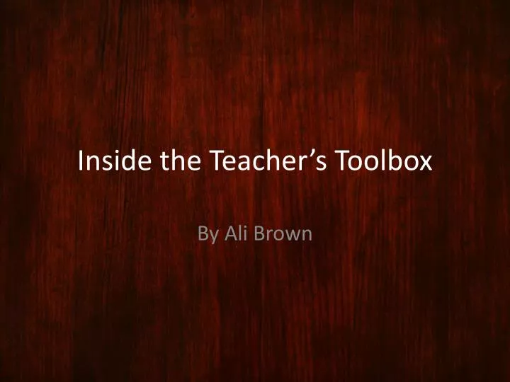 inside the teacher s toolbox