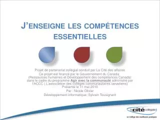 j enseigne les comp tences essentielles