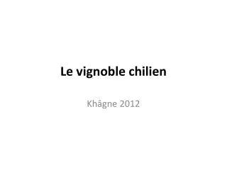 le vignoble chilien