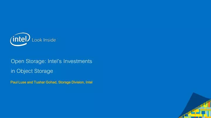 open storage intel s investments in object storage