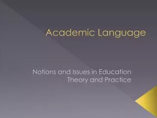 Academic Language