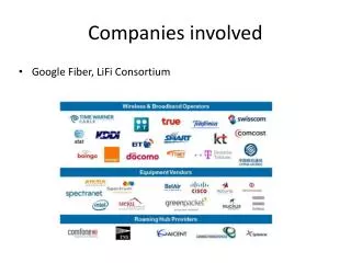 Companies involved