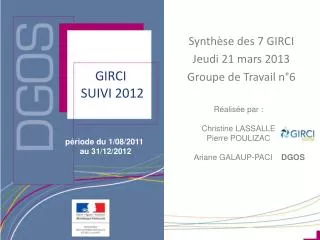 girci suivi 2012