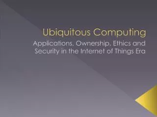 ubiquitous computing