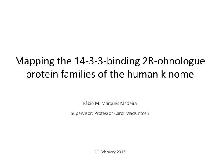 mapping the 14 3 3 binding 2r ohnologue protein families of the human kinome