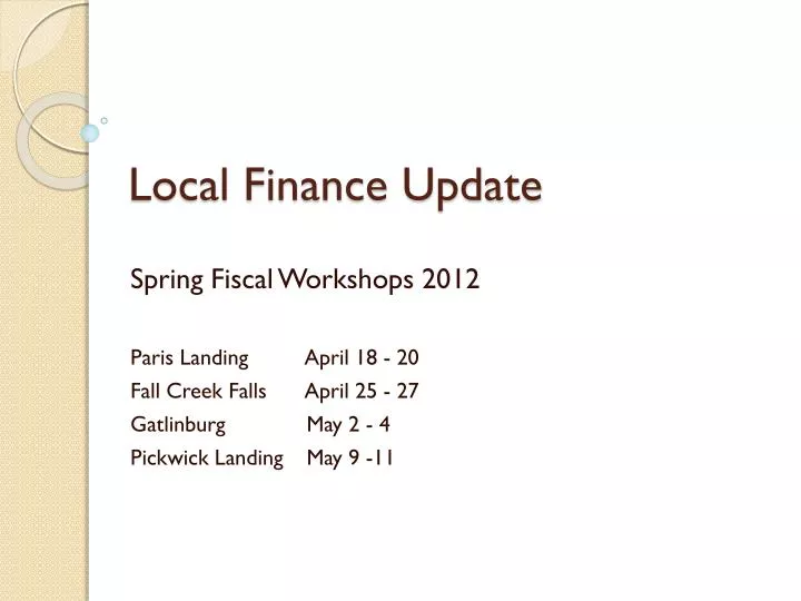local finance update