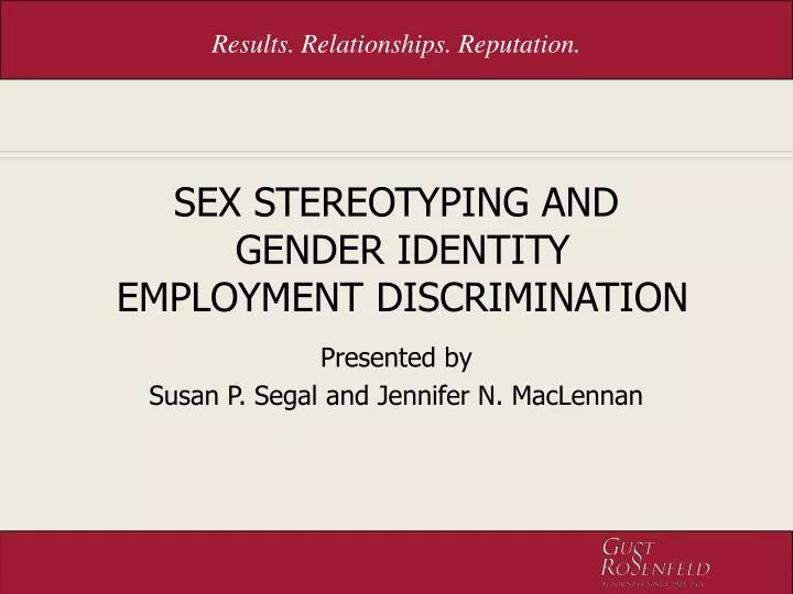 sex stereotyping and gender identity employment discrimination