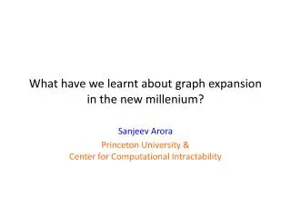 What have we learnt about graph expansion in the new millenium ?