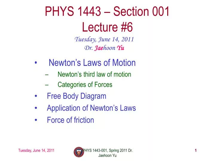 phys 1443 section 001 lecture 6