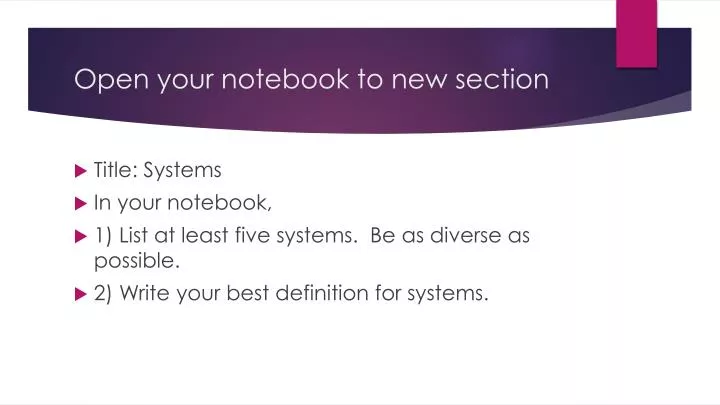 open your notebook to new section