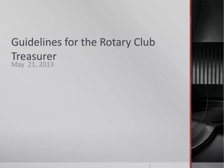 guidelines for the rotary club treasurer