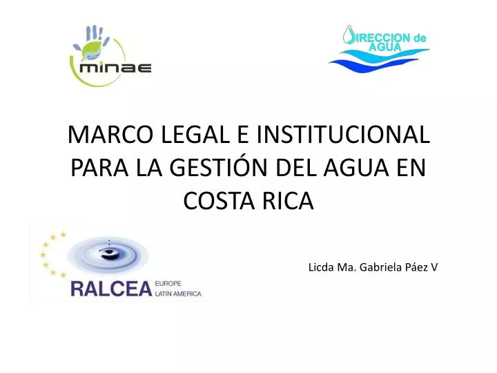 marco legal e institucional para la gesti n del agua en costa rica