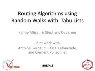 Routing Algorithms using Random Walks with Tabu Lists
