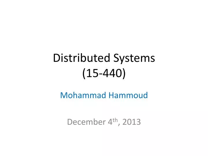 distributed systems 15 440