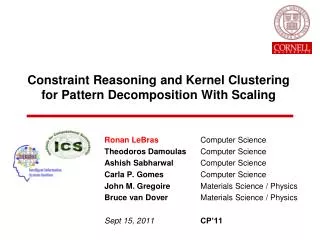 Constraint Reasoning and Kernel Clustering for Pattern Decomposition With Scaling