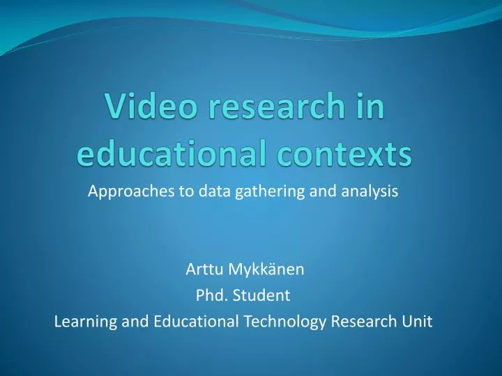 video research in educational contexts