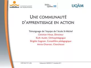 une communaut d apprentissage en action