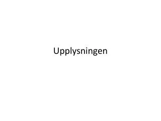 Upplysningen