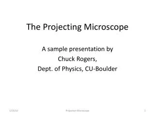 The Projecting Microscope