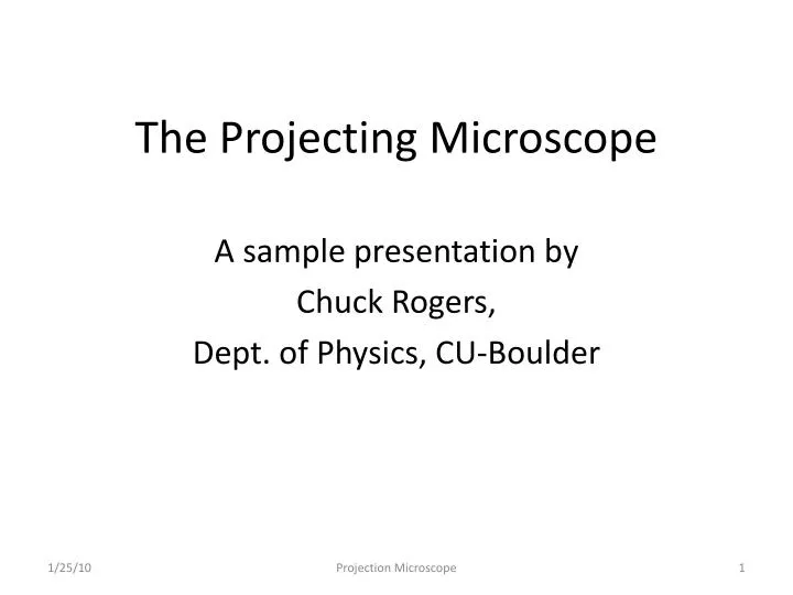 the projecting microscope